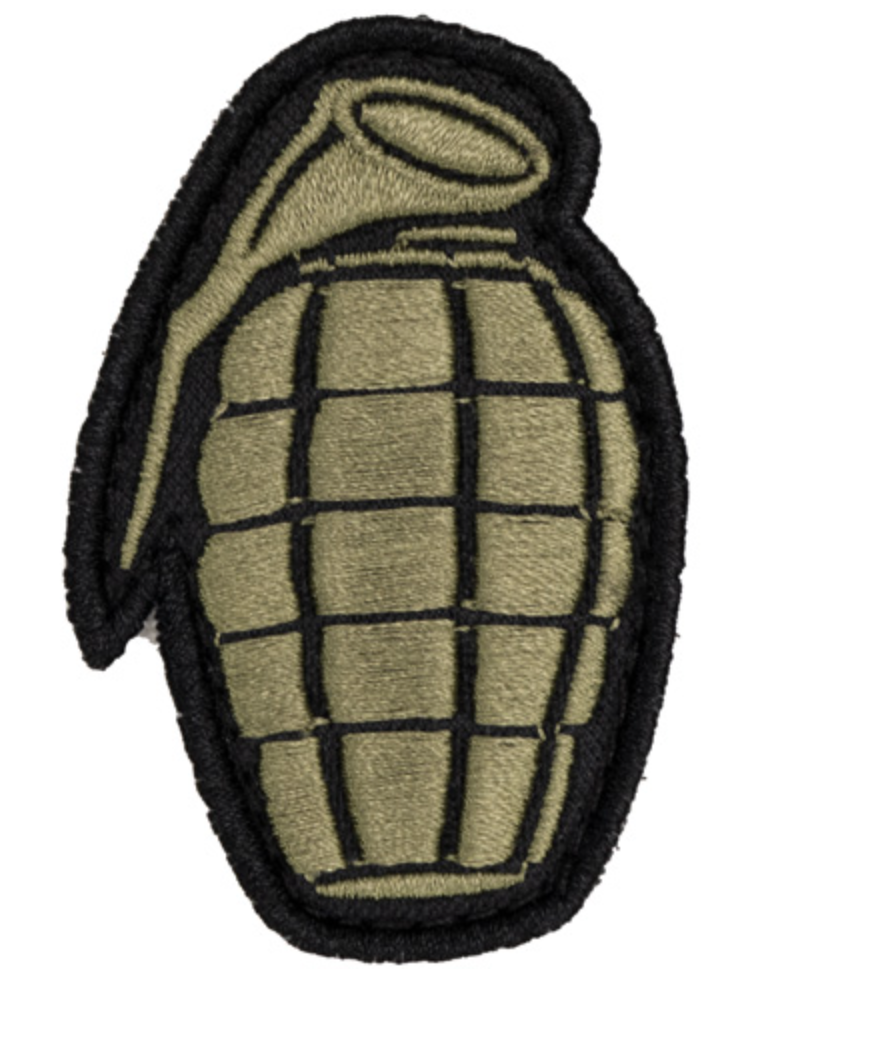 Embroidered Grenade Shape Patch