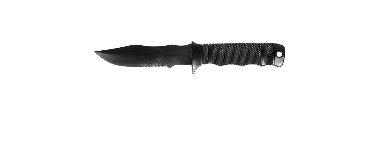 G-Force Combat Rubber Training Knife w/ Tactical Sheath (Black)