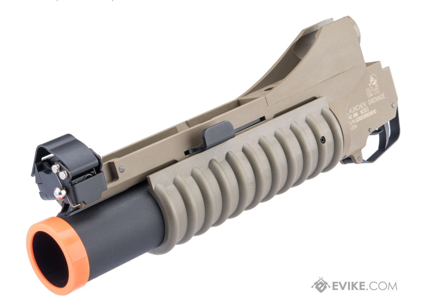 Cybergun Colt Licensed M203 40mm Grenade Launcher for M4 / M16 Series Airsoft Rifles (Model: Dark Earth / Short)