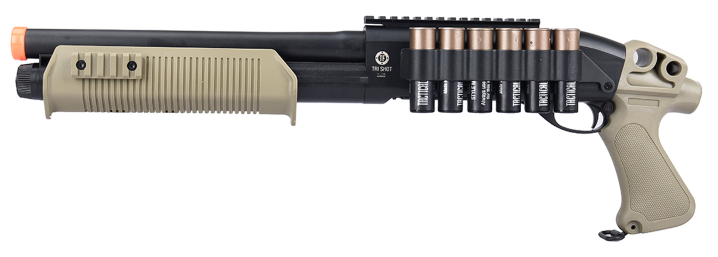 Umarex Tactical Force Tri-Shot Pump Action Airsoft Shotgun (Blk/Tan)