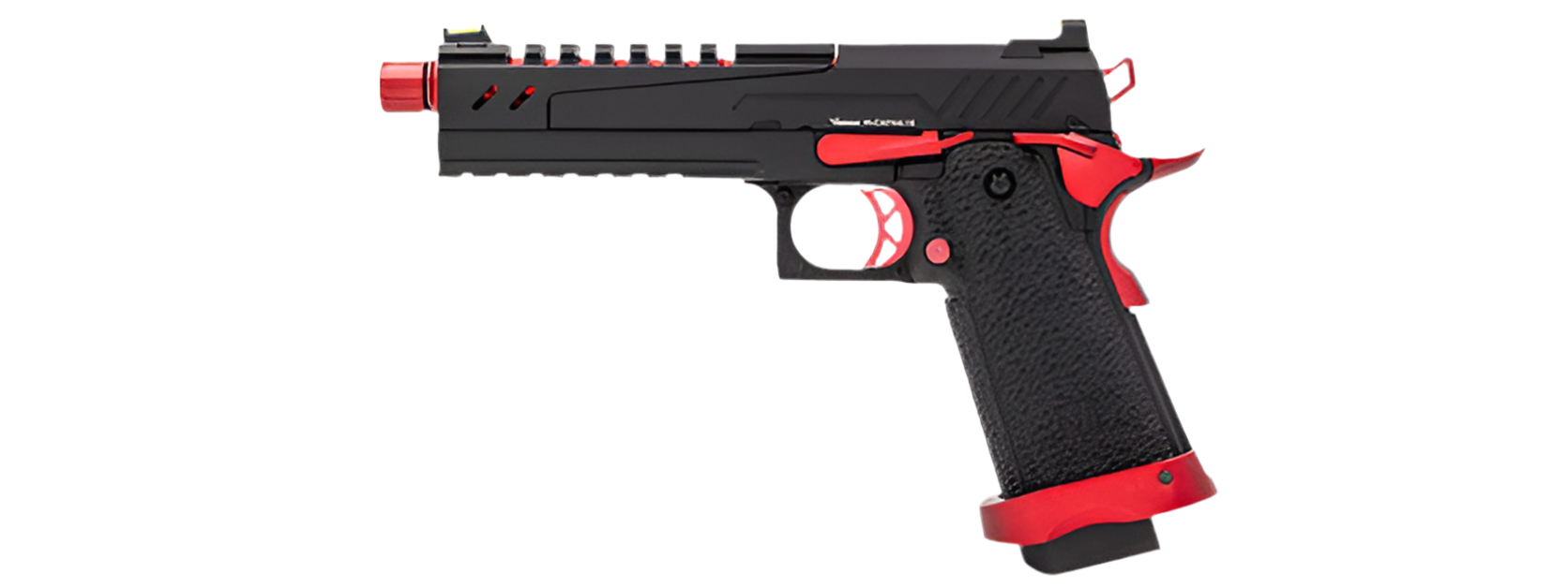 Vorsk 5.1 Hi Capa Airsoft Gas Blowback Pistol (Black/Red)