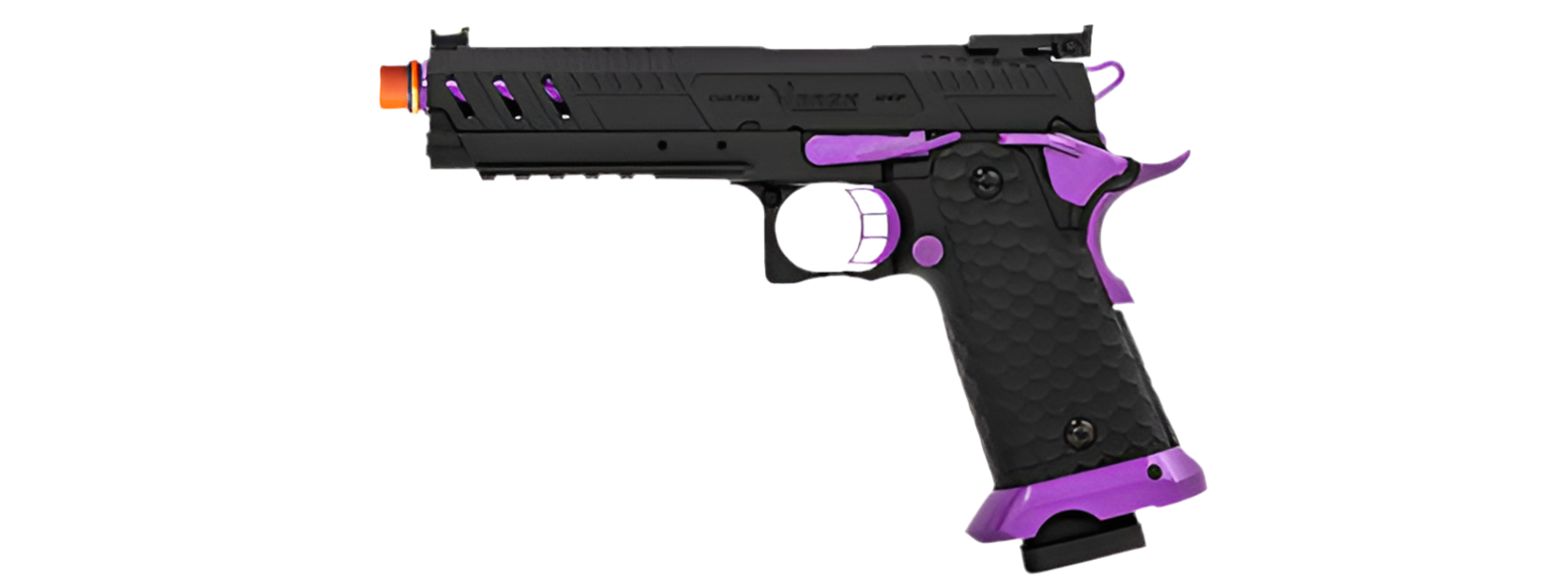 Vorsk 5.1 Hi-Capa Airsoft Gas Blowback Pistol (Black/Purple)