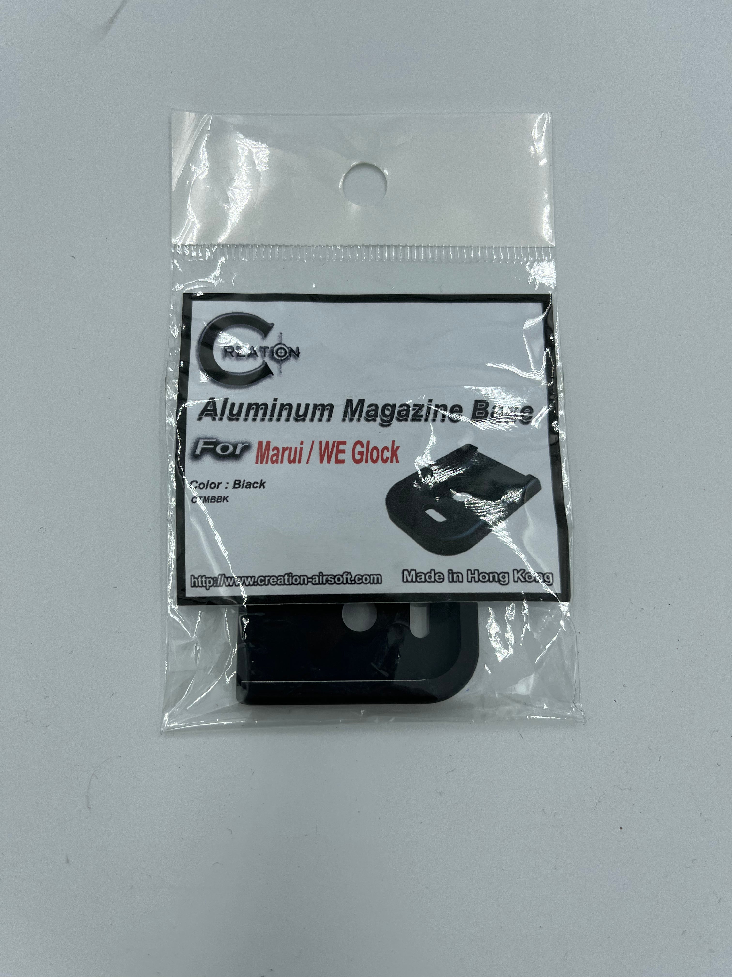 Creation Aluminum Magazine Base for Marui / WE Glock (Black)