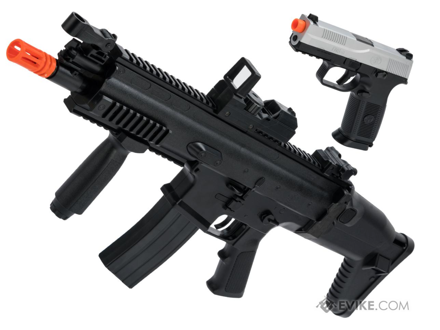 FN Herstal Licensed SCAR-L Airsoft AEG and FNS-9 Pistol Starter Kit by Cybergun (Model: Black)