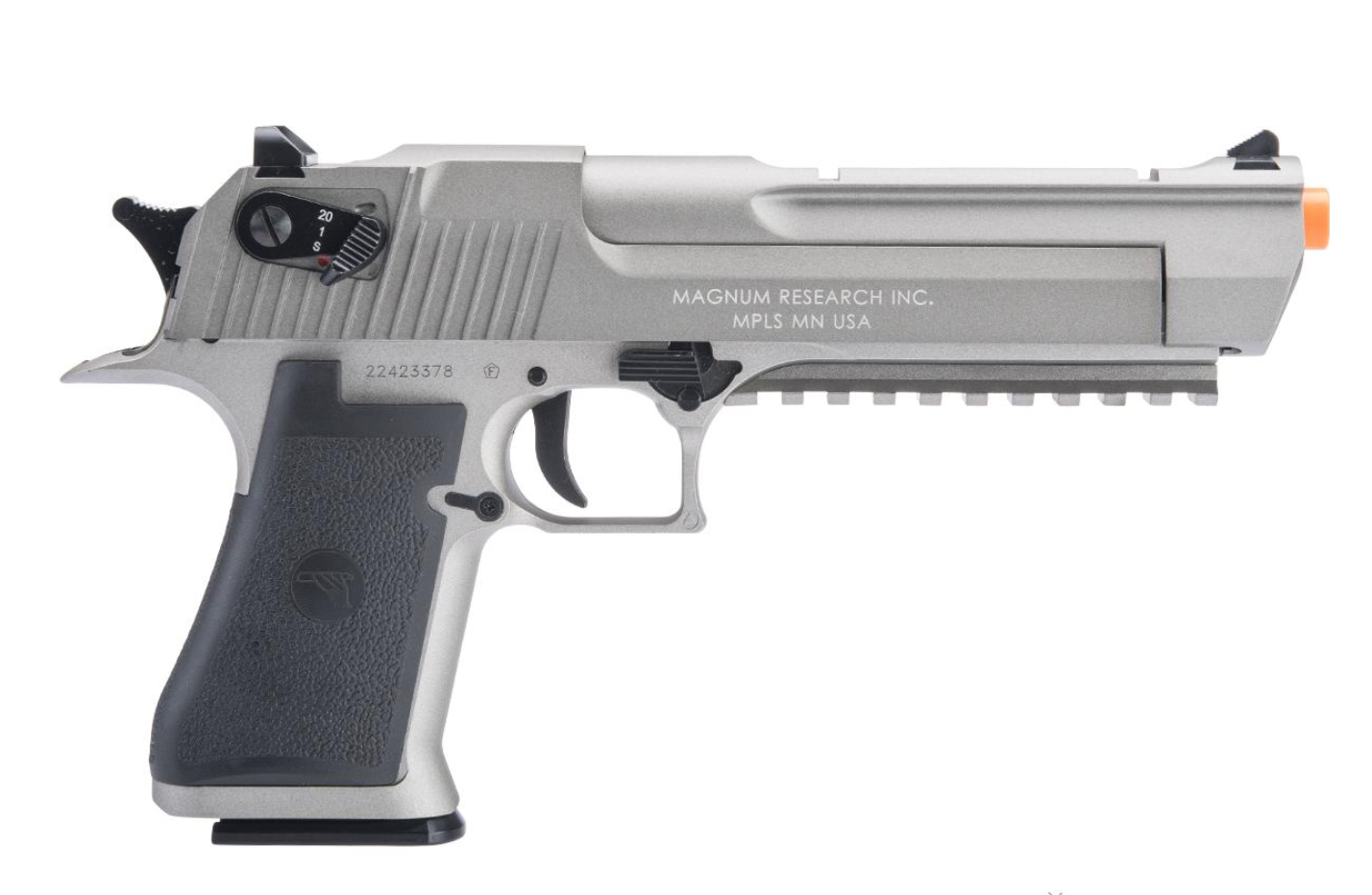 Magnum Research Licensed Select Fire Desert Eagle CO2 Gas Blowback Airsoft Pistol by KWC (Color: Silver)