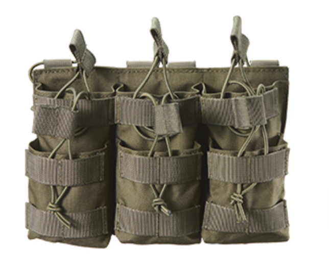 AR/AK 6 Pouch Magazine Holder Open-Top Triple Tactical Stacker Mag Pouch