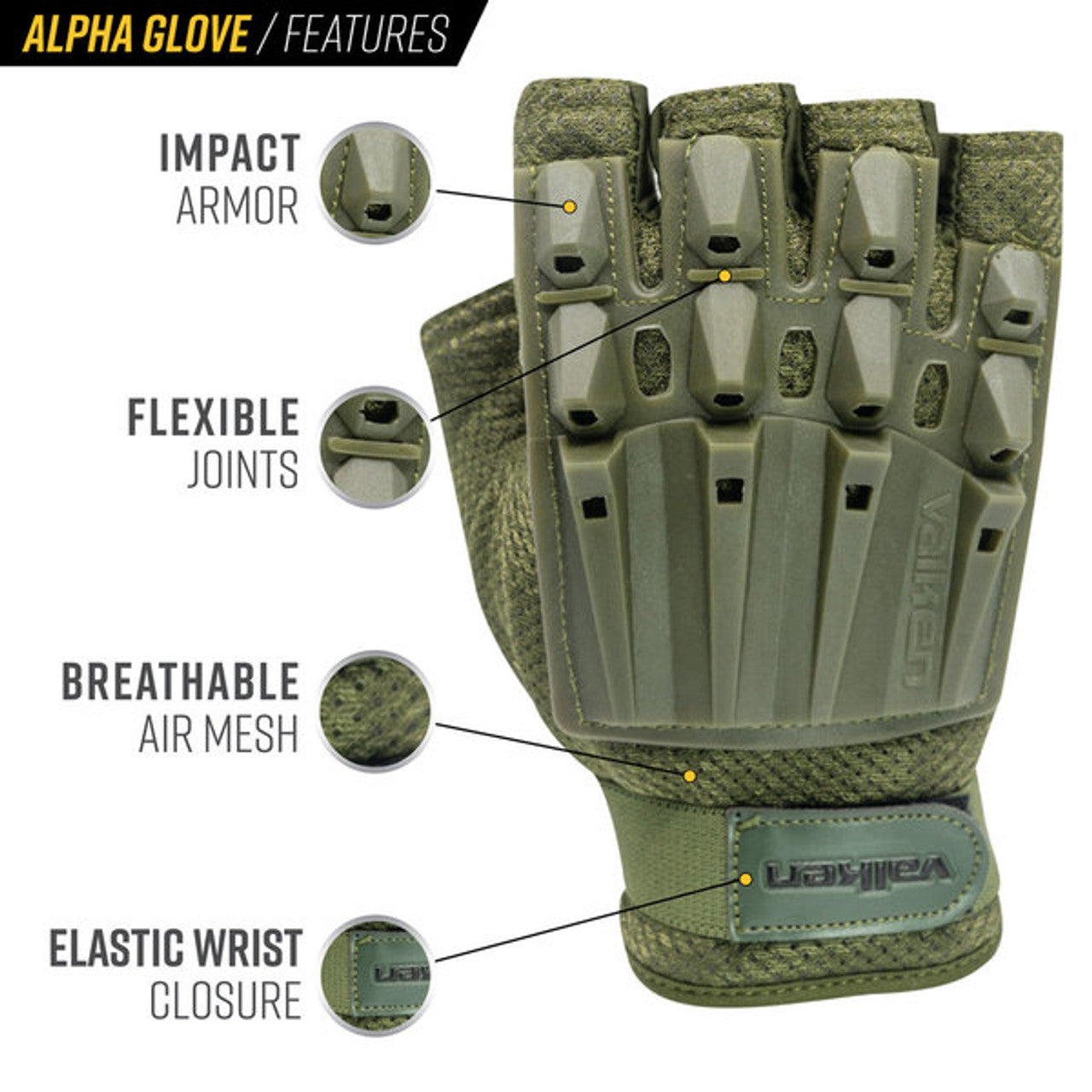 Valken Alpha Half Finger Gloves