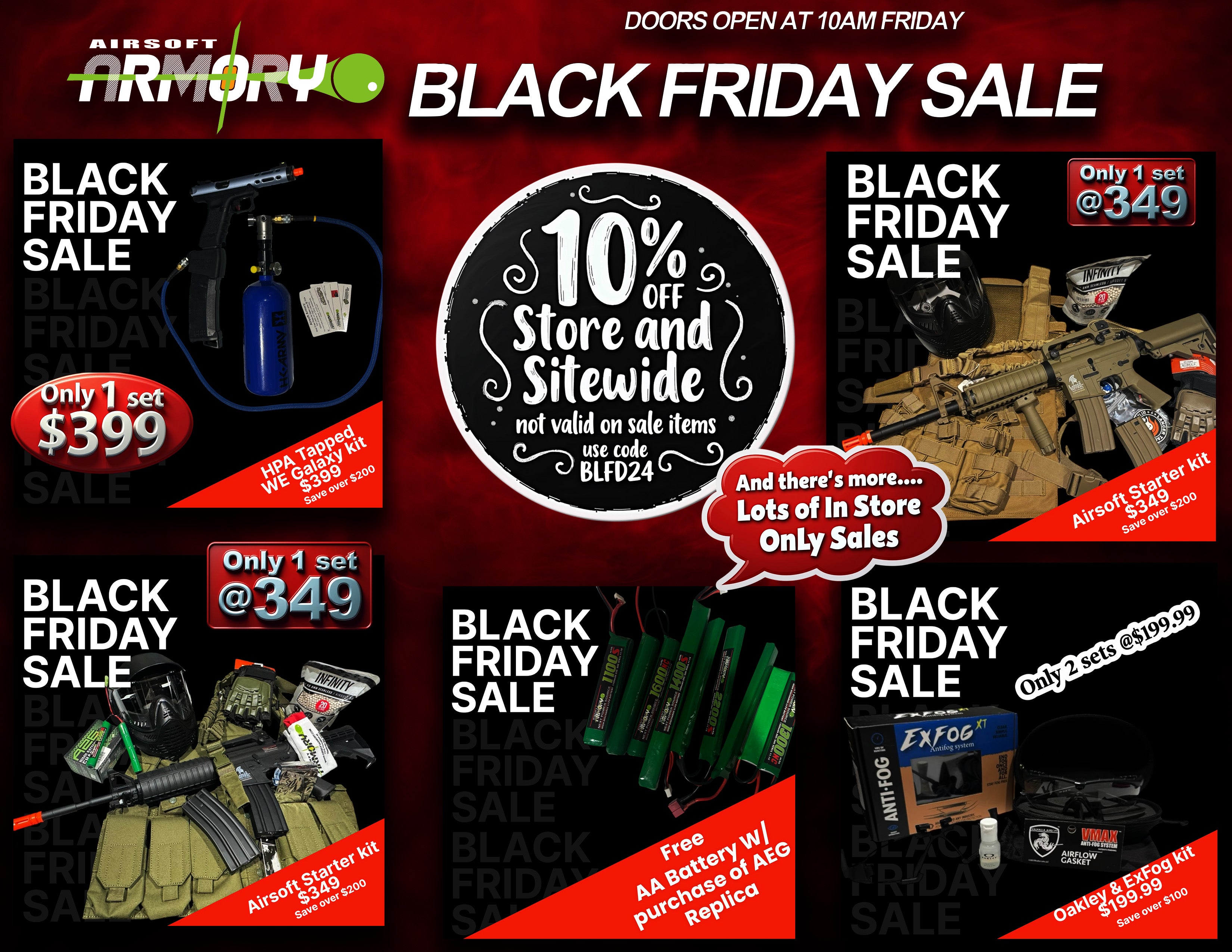 Black Friday Special - Airsoft Starter Set - Black/Green - Only 1 Available