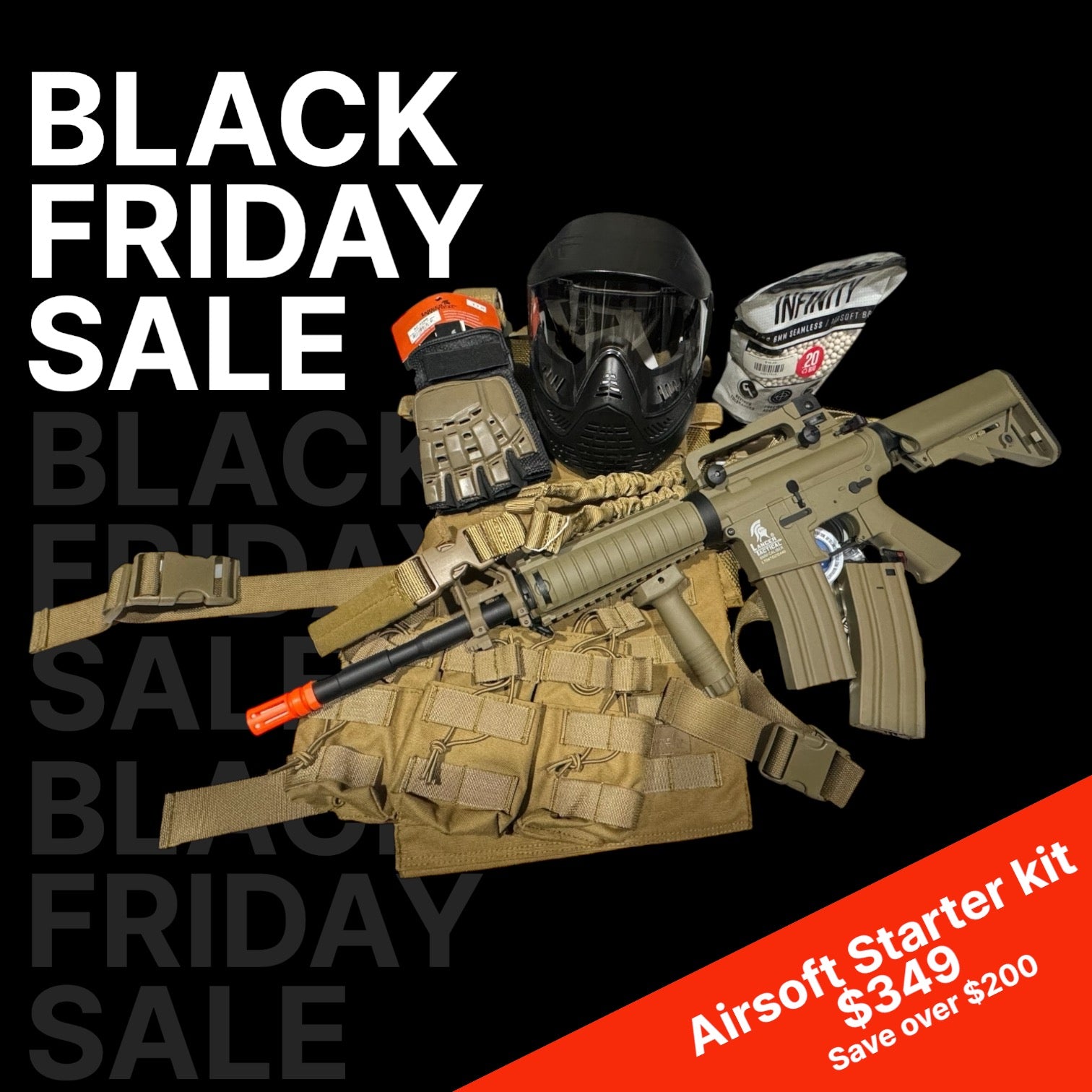 Black Friday Special - Airsoft Starter Set - Tan - Only 1 Available